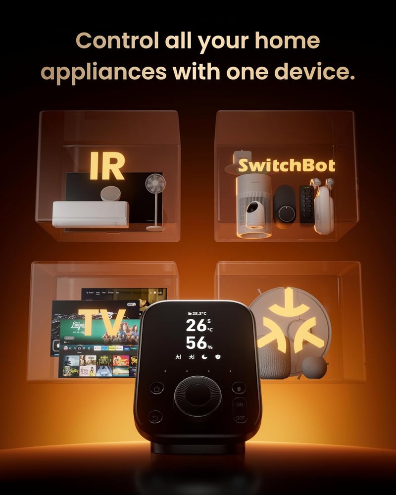 SwitchBot محور 3 (الجيل الثالث)، محور المنزل الذكي مع شاشة IPS بحجم 2.4 بوصة وتحكم بعجلة، مقياس حرارة ورطوبة واي فاي، جهاز تحكم عن بعد بالأشعة تحت الحمراء (Matter/Bluetooth 200m)، متوافق مع أليكسا/جوجل/أبل هوم - Image 2